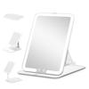 Auxmir Tabletop Folding Mirror for with LED 3 Stepless Hall USB Adjustable 1500mAh High Power Bank Easy Compact Mirror, Makeup, Light, Colors,