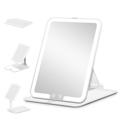 Auxmir Настольное складное зеркало для с LED 3 бесступенчатыми залами USB Регулируемый 1500 мАч Высокий Power Bank Легкое компактное зеркало, Макияж, Свет, Цвета,