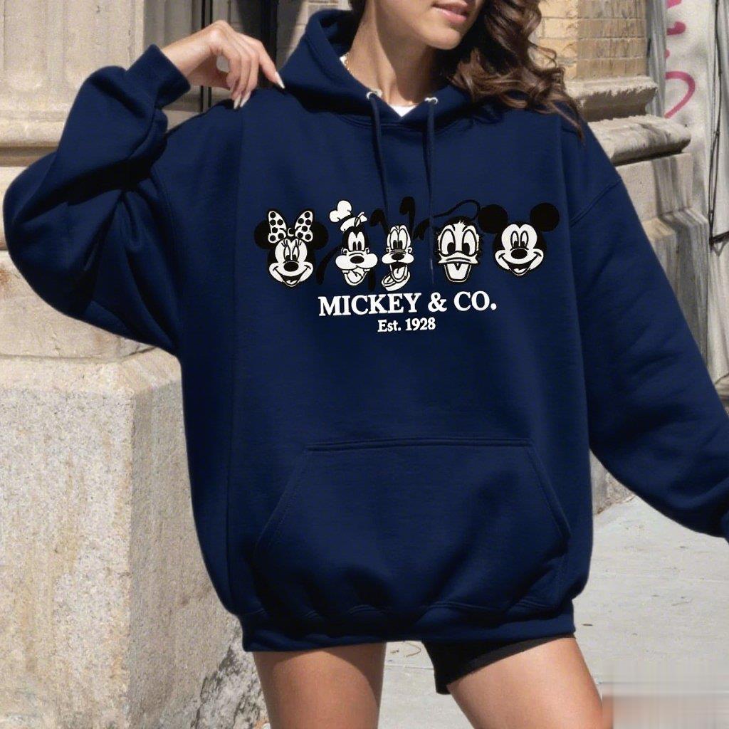 Унисекс Худи оверсайз с принтом Микки Мауса Disney для мужчин и женщин, уличная одежда, свободная повседневная толстовка, куртка, осенне-зимняя мода