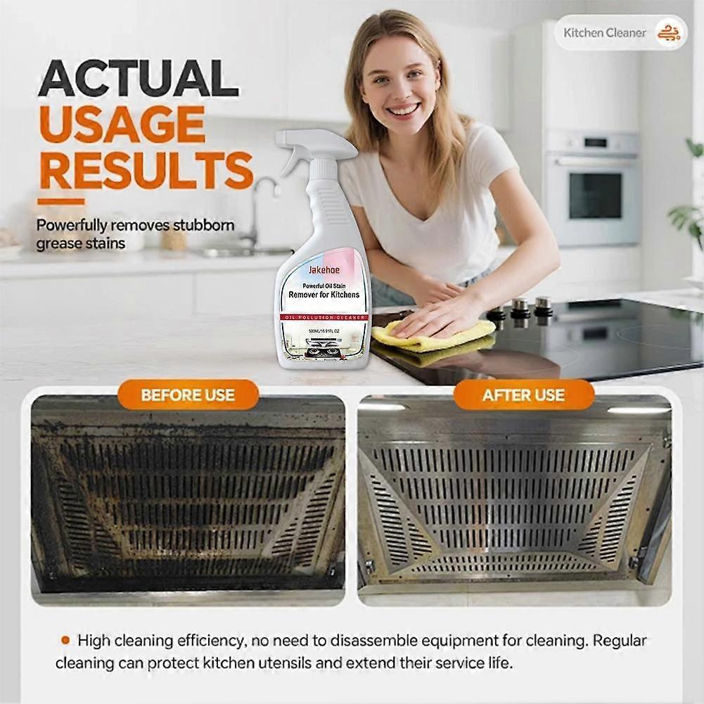 Kitchen Grease Remover Foam Formula Stubborn Oil Stains Stove Range Hood Cleaner
