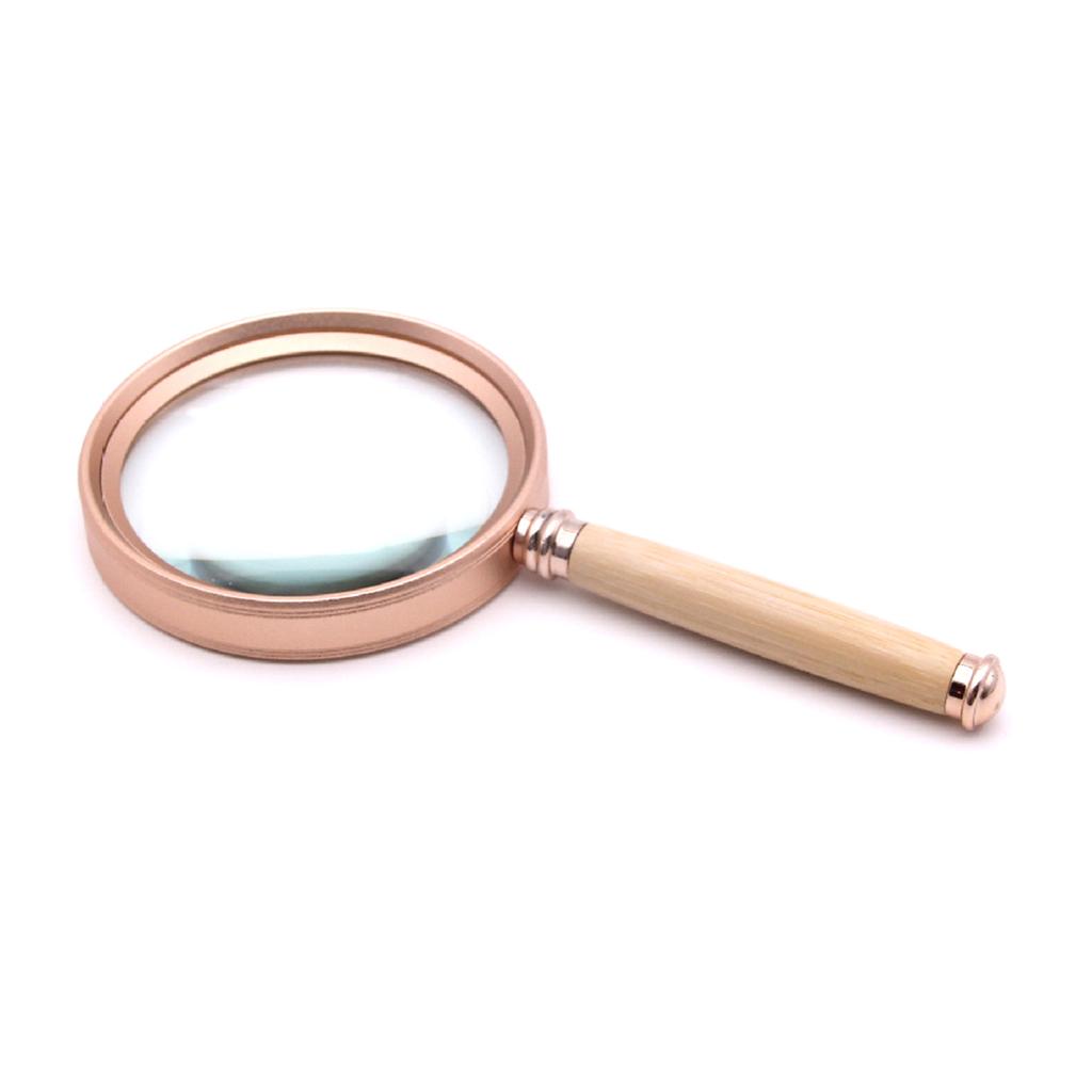 Magnifying Glass 10X 15X 20X Loupes Magnifying Lens Bamboo Handle Magnifier Handheld Multifunction Magnifier for Reading