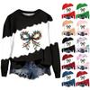 Women's Fashion Christmas  Printed Long Sleeve Loose Round Neck Sweatshirt Top Fall