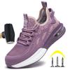 Women Breathable Work Sneakers Security Boots Lightweight With Steel Toe Safety Shoes Coustruction Puncture-Proof Women Boots