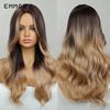 Парики от коричневого до светло-коричневого цвета с омбре, парик из мягких волнистых волос для женщин
