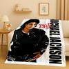 3D Retro Michael JacksonKing of Pop MJ Flannel Blanket,Ultra Soft Plush Throw for Home Bedroom Bed Sofa Cover Office Picnic Kids