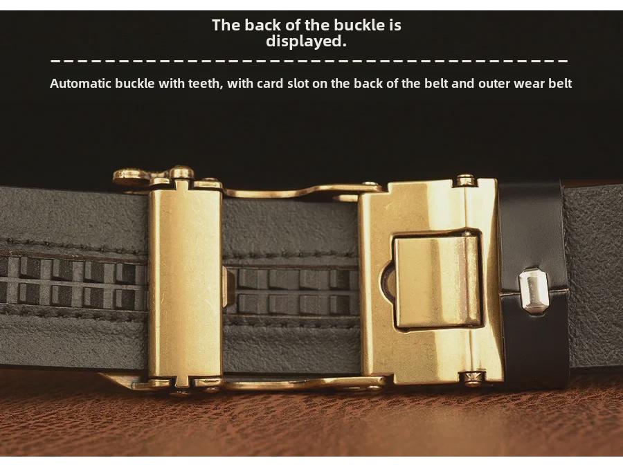 Men's Cross-Border Eagle Buckle Cowhide Belt - Personalized Carved Casual Jeans Accessory