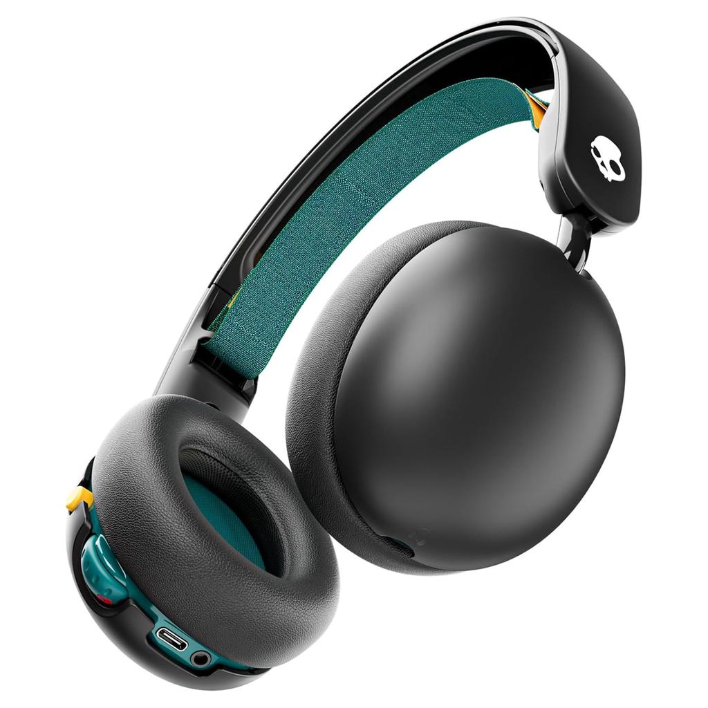 Skullcandy Official Store Grom Wireless Wireless Headphones with Up To 45 Hours Includes Original Sticker Children's Microphone, Playtime, (BLACK)