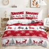 Bed Three-Piece Christmas Elk Quilt Cover 3D Digital Printing Kit