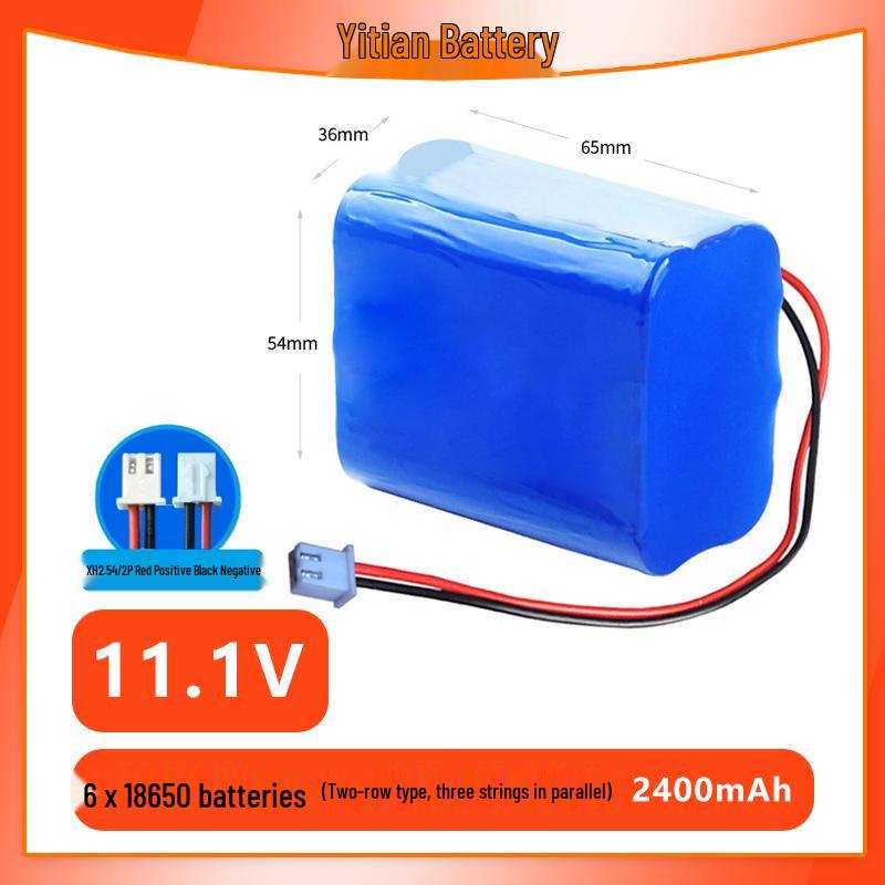 18650 11.1V Lithium Battery (1200-4400)mAh for Bait Boat and Toy Gun - High Capacity Electric