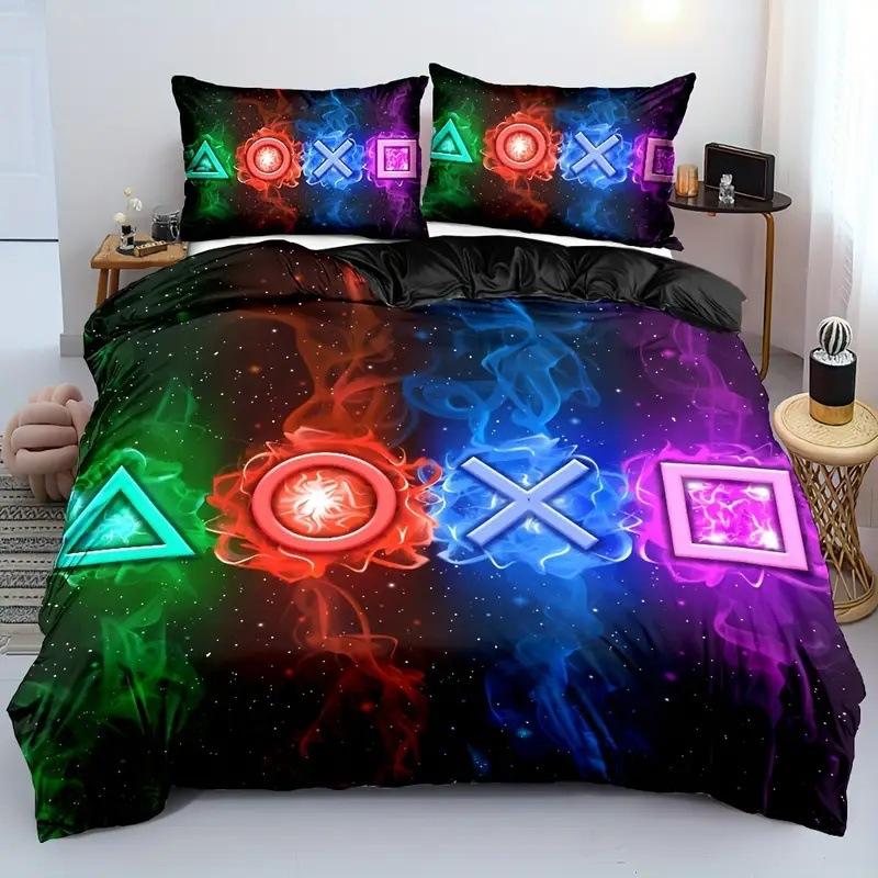 Cartoon technology gamepad quilt cover 3D high definition digital printing duvet cover set bedding