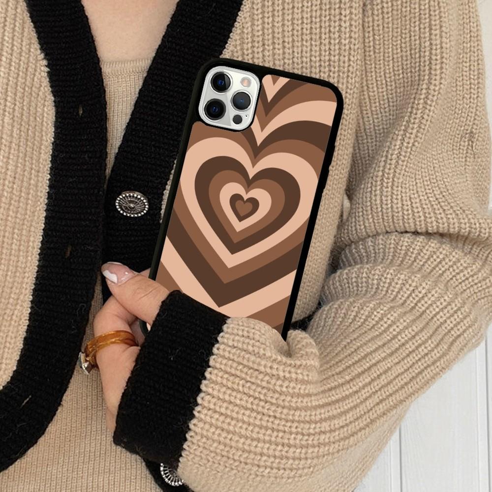 Чехол для телефона 'Сердечный Круг' Силикон PC+TPU Для Для iPhone 11 12 13 14 15 16 Plus Pro Max Чехол
