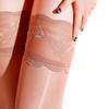 1Pair Over The Knee Sock Plus Size Thigh-high Socks Non-slip Stockings With Silicone Trim Polyamide Women's Glossy Lace Clubwear