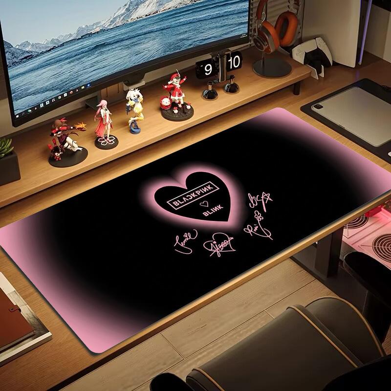 Blackpink Blink Lace Solid Color Mouse Pad Large Gaming Table Cushion Non-slip Laptop Tablet Big Mousepad XXL Mat Mini PC Playmat With Lock edge