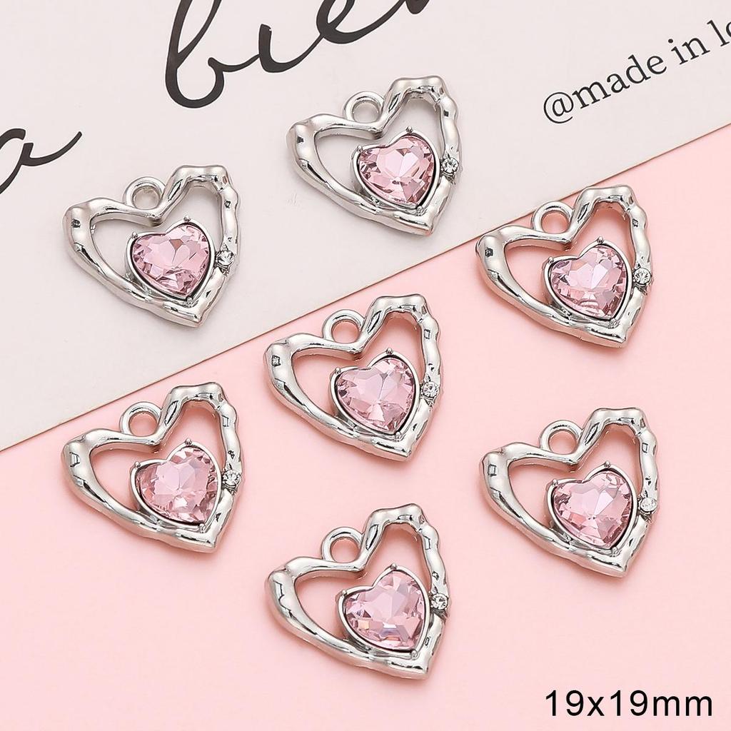 Золотой/серебряный цвет сплава Алмазное сердце роза бабочка кулон для изготовления ювелирных изделий DIY ожерелье браслет серьги