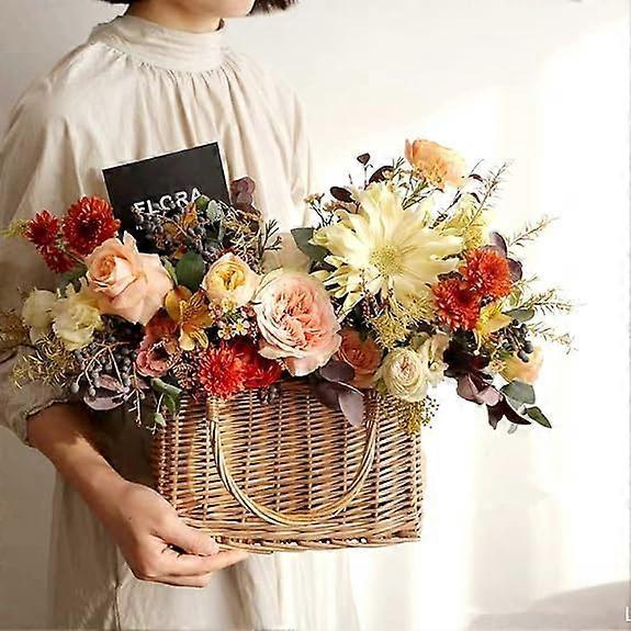 Bow Rattan Woven Bag Straw Bags Top Handle Wicker Baskets Handbags Boho Style Beach Bag