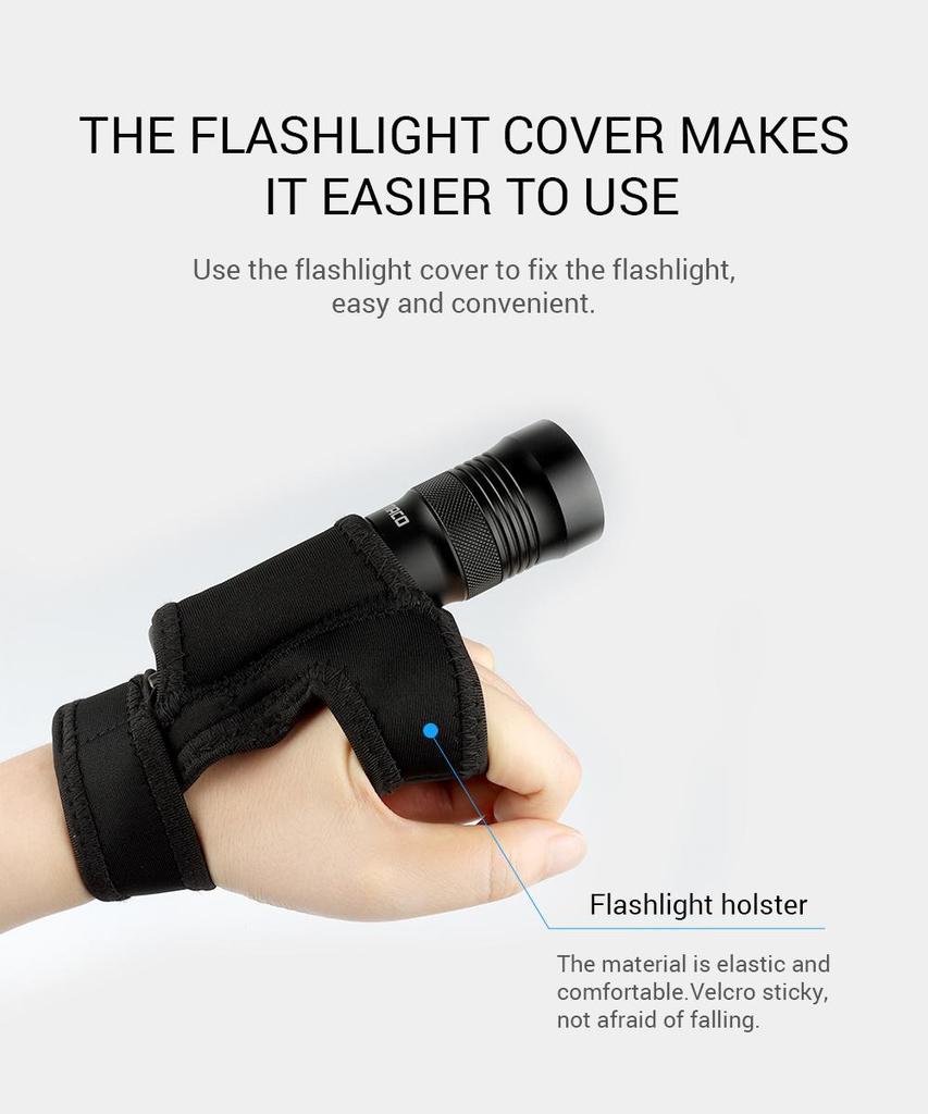 Светодиодный фонарик SMACO IPX8 Водонепроницаемый для дайвинга и активного отдыха - черный