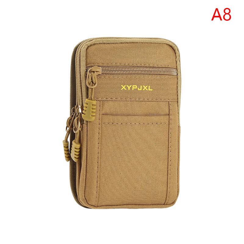 Men Canvas Mobile Phone Purse Small Square Belt Bags Multi-Compartment Fanny Wallet Pouch Mountaineering Bag Christmas Gifts