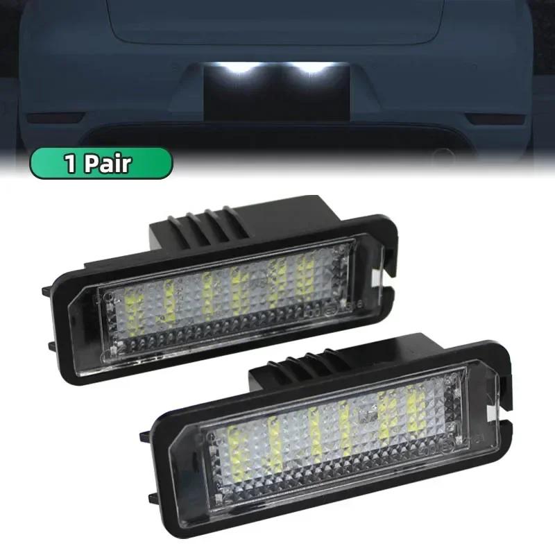 1Pair Car License Plate LED Lights 12V For VW Golf 4 5 6 7 MK4 MK7 Passat CC Polo Scirocco Skoda Seat Leon Ibiza Altea XL Suoerb