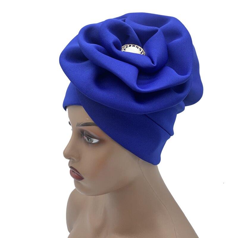 Fashion Women Big Flower Muslim Turban Bonnet Female Beanies Hat Party Headwear Cap