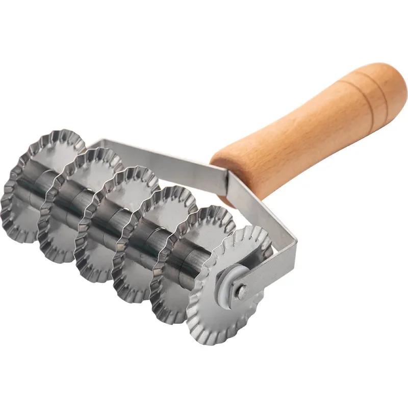 Premium Stainless Steel Reusable Dough Lattice Roller Cutter Suitable For For Pizza Pastry Cutter Pie Craft Net Wheel Knife Baking Tool Bakeware