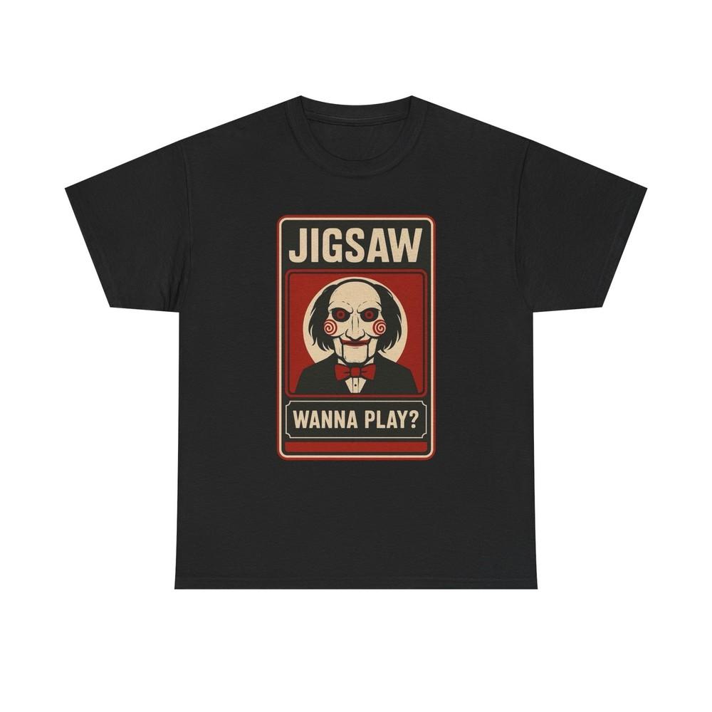 Футболка с графическим принтом Jigsaw Wanna Play S-5XL НОВАЯ Унисекс Плотный Хлопок Унисекс Футболка
