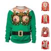 Women And Men Funny Christmas Print Tops Fashion Warm Long-sleeved Sweatshirt Casual Pullover Blouse