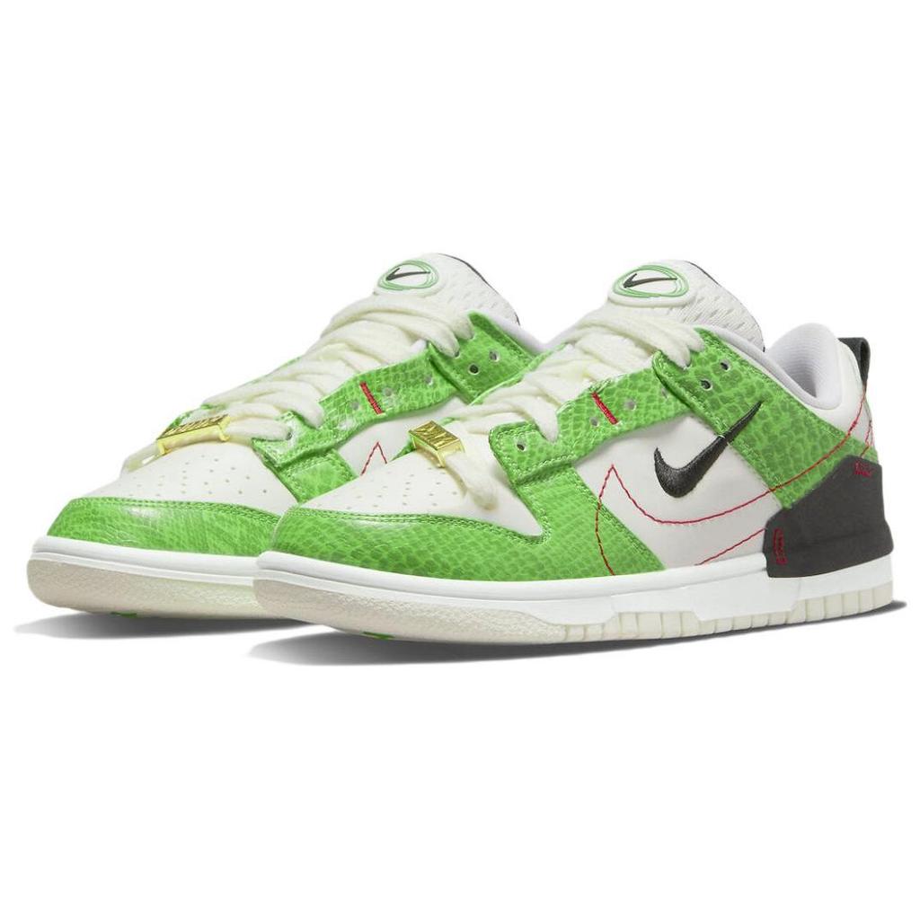 Nike Dunk Low Disrupt 2 Green Snakeskin Женские кроссовки Парус Черный Белый DV1491-101