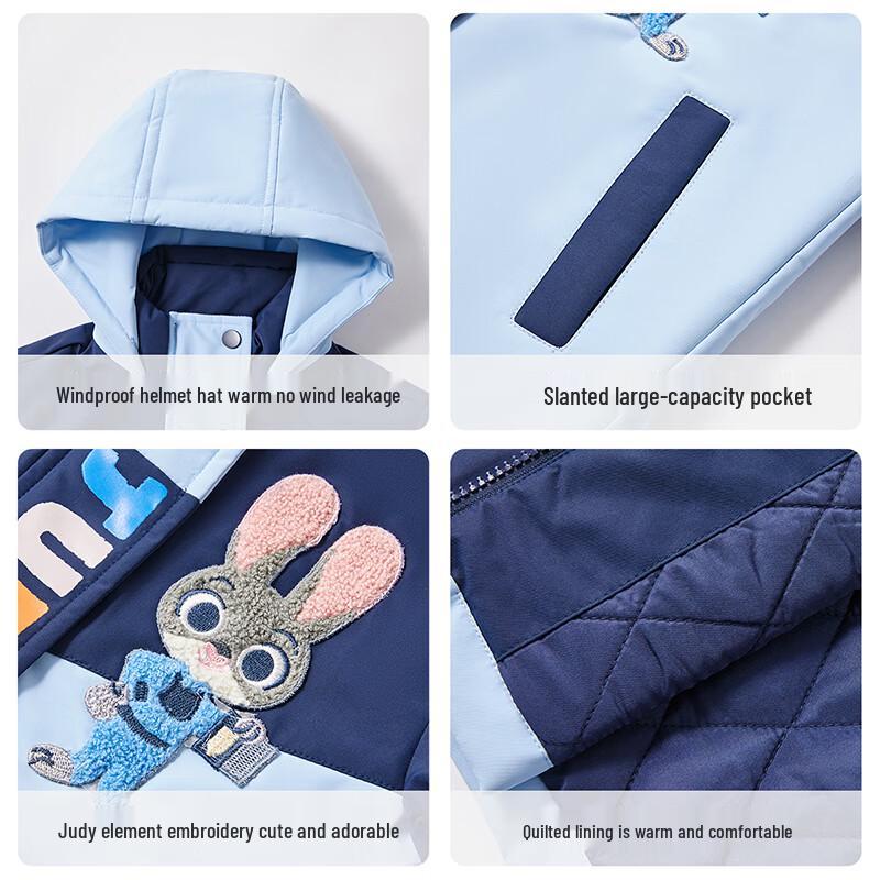 Disney Girls' 3-in-1 Fleece-Lined Windproof Jacket