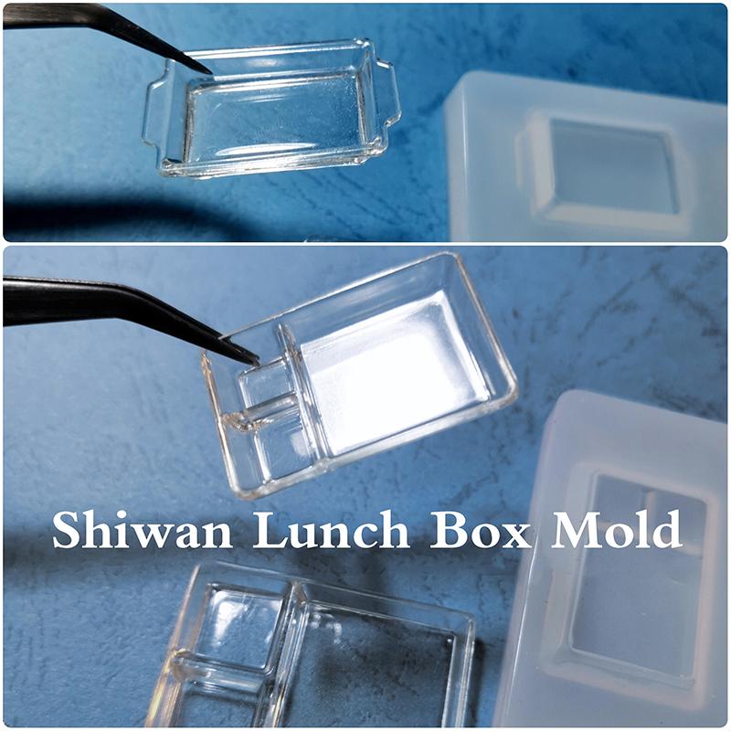 Мини-форма 1:12 миниатюрных кукольных тарелок, ланч-боксов, подносов, силиконовых форм для кукольных домиков с каплями УФ-клея(Только плесень)