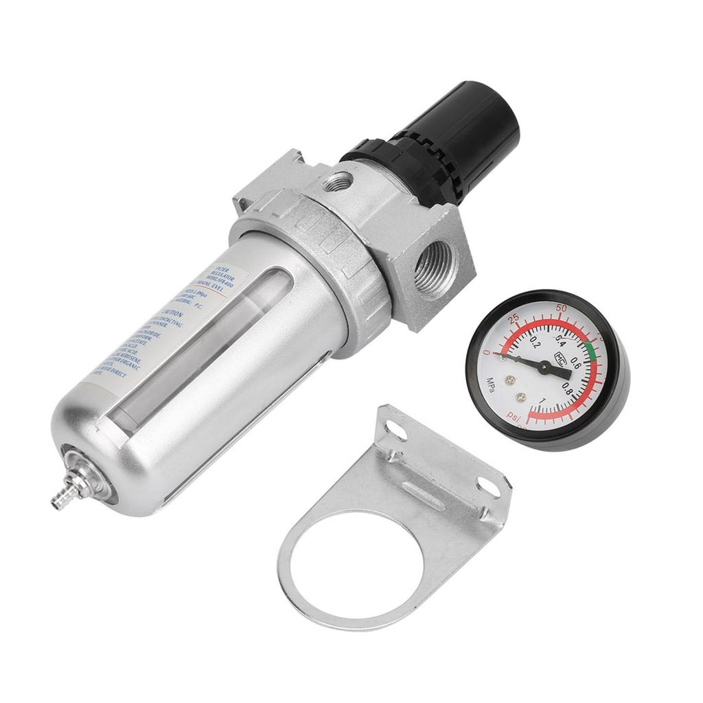 BSP 1/2" Air Compressor Moisture Water Trap Filter Regulator Pneumatic Air Filter Regulator with Mount Connection