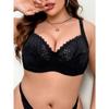 Ультратонкий кружевной сексуальный бюстгальтер больших размеров с полым стальным кольцом, однотонный европейский и американский женский бюстгальтер с полой чашкой D