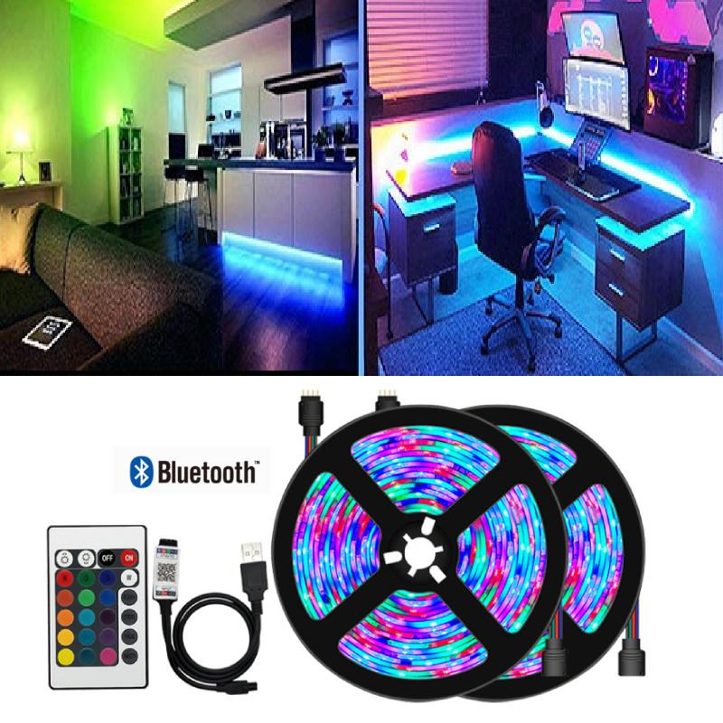 Набор многоцветной светодиодной ленты с Bluetooth 5050 RGB пульт дистанционного управления для подсветки телевизора