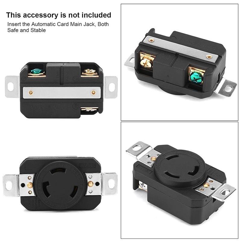 Premium-US Standard 3 Wire Grounding Flush NEMA L6-30R 30 Amp 250 Volt Locking Female Wall Outlet Receptacle For Industrial Use