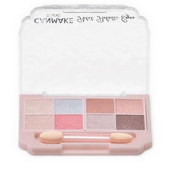 Canmake Petit Palette Eyes (Тип игристого вина) S01 Аврора Конфетные Тени для век Блестящие Полупрозрачное Покрытие Аппликатор