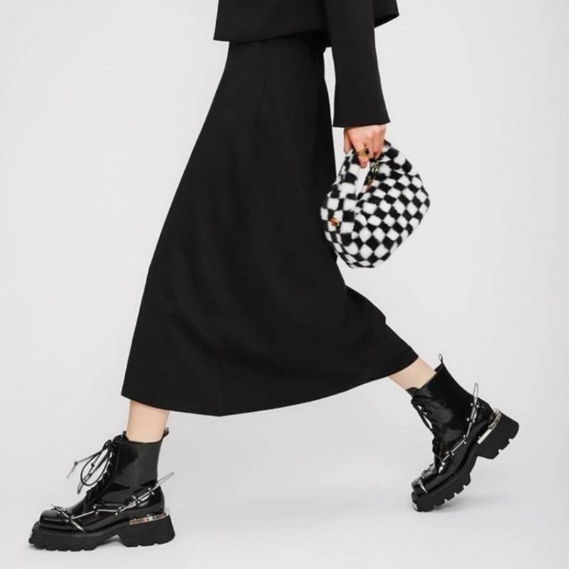 Модные женские ботинки на платформе с ботильонами, туфли «Челси» с высоким каблуком и квадратным носком, зима 2025 года, абсолютно новая повседневная спортивная обувь, трендовая готическая обувь Botas Mujer