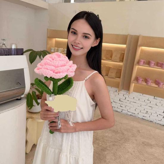 Большой вязаный крючком цветок Ручная работа Вязаный крючком букет из роз/подсолнухов Искусственный вязаный цветок Подарок на день рождения, годовщину для матери, жены, подруги