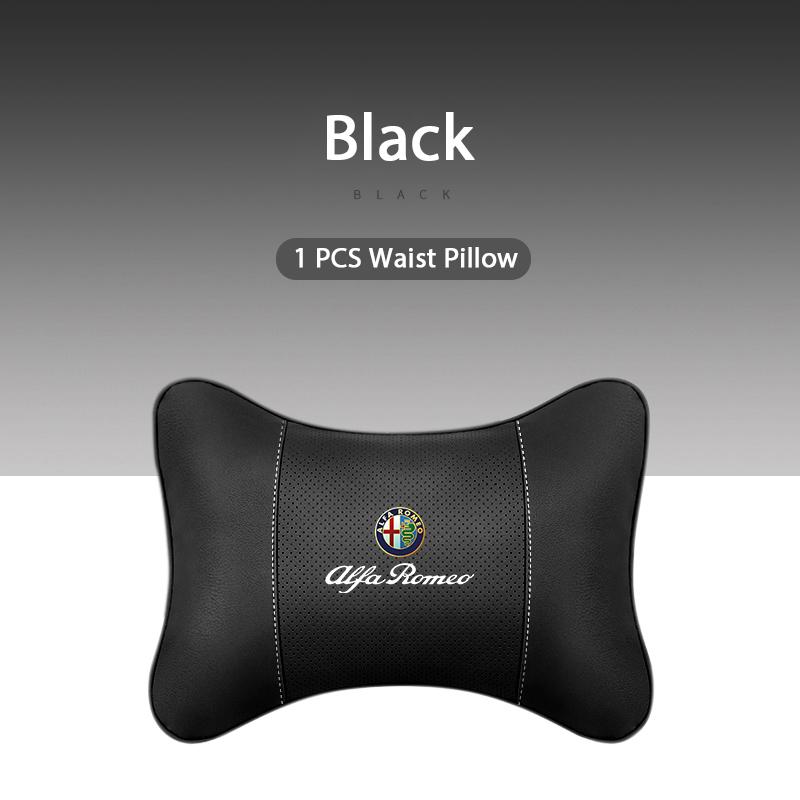 Car Neck Pillows Both Side Pu Leather Headrest Waist Pillow For Alfa Romeo Giulietta Mito 159 Giulia Stelvio 156 147 Tonale IM0