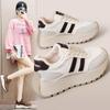 BN027 2024 Autumn Women's Thick-Soled Splicing Sneakers: Velvet-Lined, Height-Boosting, Trendy & Casual.