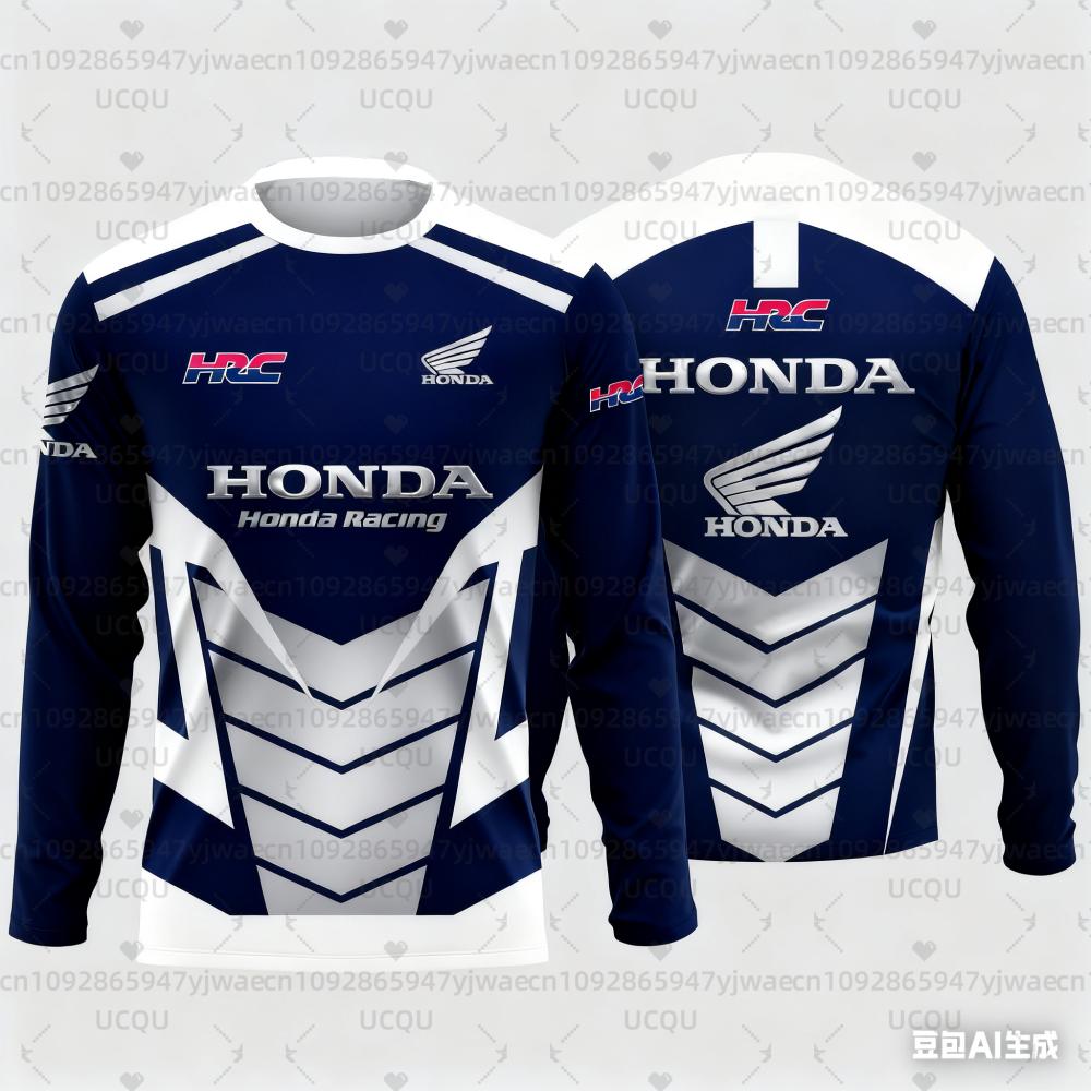 UNYDV1 Honda 26 New Summer Basic Shirt Summer Fashion Comfortable Trendy Cycling Quick-Dry Long Sleeve T-Shirt