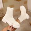 Elastic Boots Women's Flying Knitting Boots Thick-soled Skinny Boots Women's Short Boots