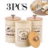 3 шт./набор Банки для кофе, сахара, чая Металлические банки большой вместимости Винтажные кухонные контейнеры Набор Универсальная герметичная банка