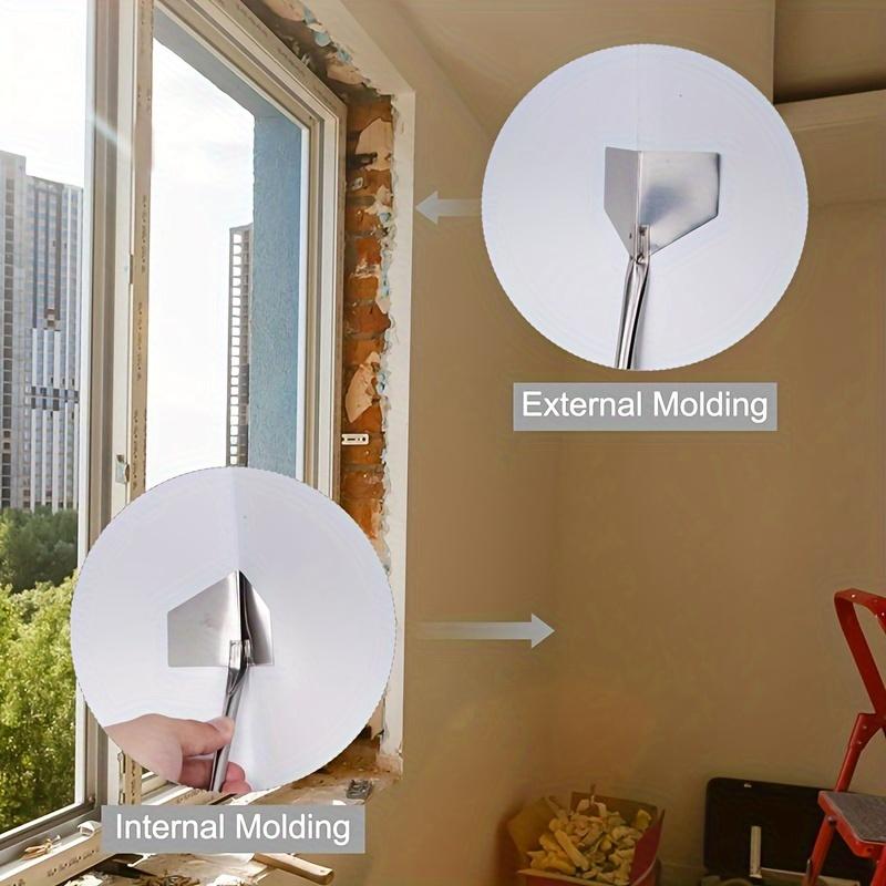 4 шт. Угловой скребок для очистки штукатурки из нержавеющей стали с металлической ручкой, угловой съемник для гипсокартона