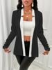 Модная женская одежда Однотонный двухцветный текстурированный кардиган с длинными рукавами Пиджак Запонки Костюм
