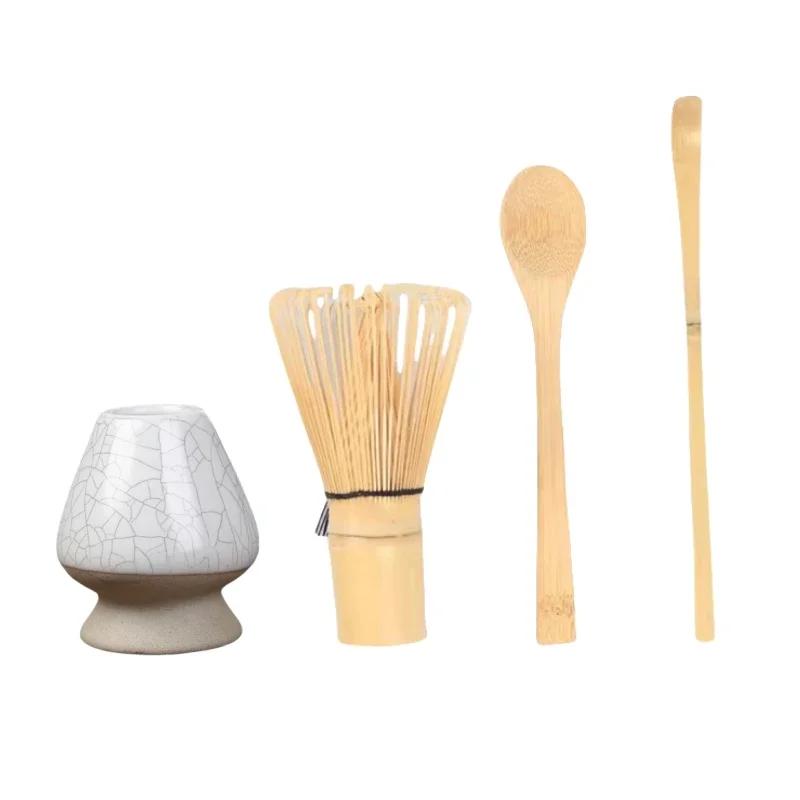 3 шт/4 шт керамическая подставка для матча набор кистей для размешивания чая бамбуковая ложка для заваривания венчик для чая держатель часен инструменты для заваривания чая наборы чайной посуды