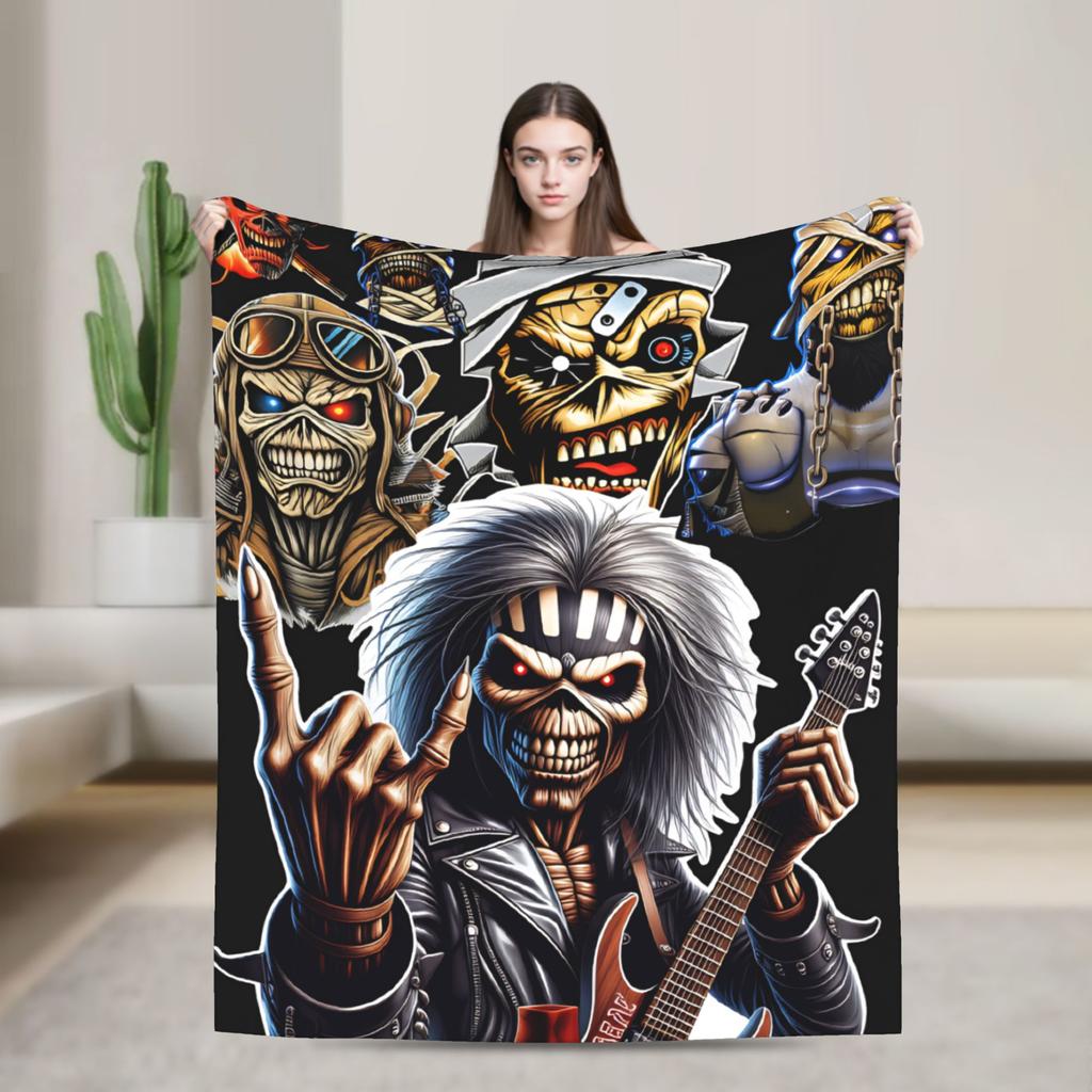 Merry Christmas Blanket I-Iron M-Maidens Tour 2025 Super Soft Plush Throw Blanket For Outdoor Flannel Bedspread Bed Cover