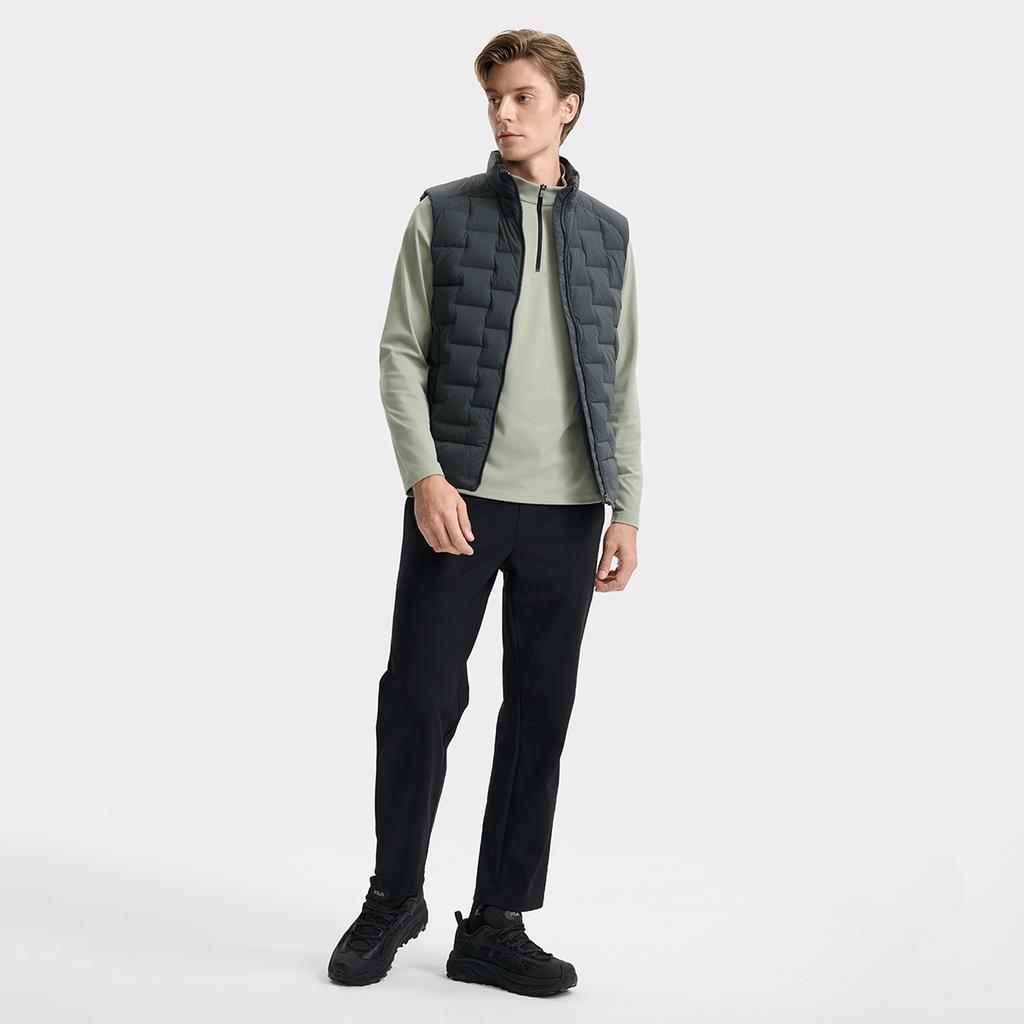 New FILA WHITE Down Vest Men's Dark Blanched Green F11M543901FDG