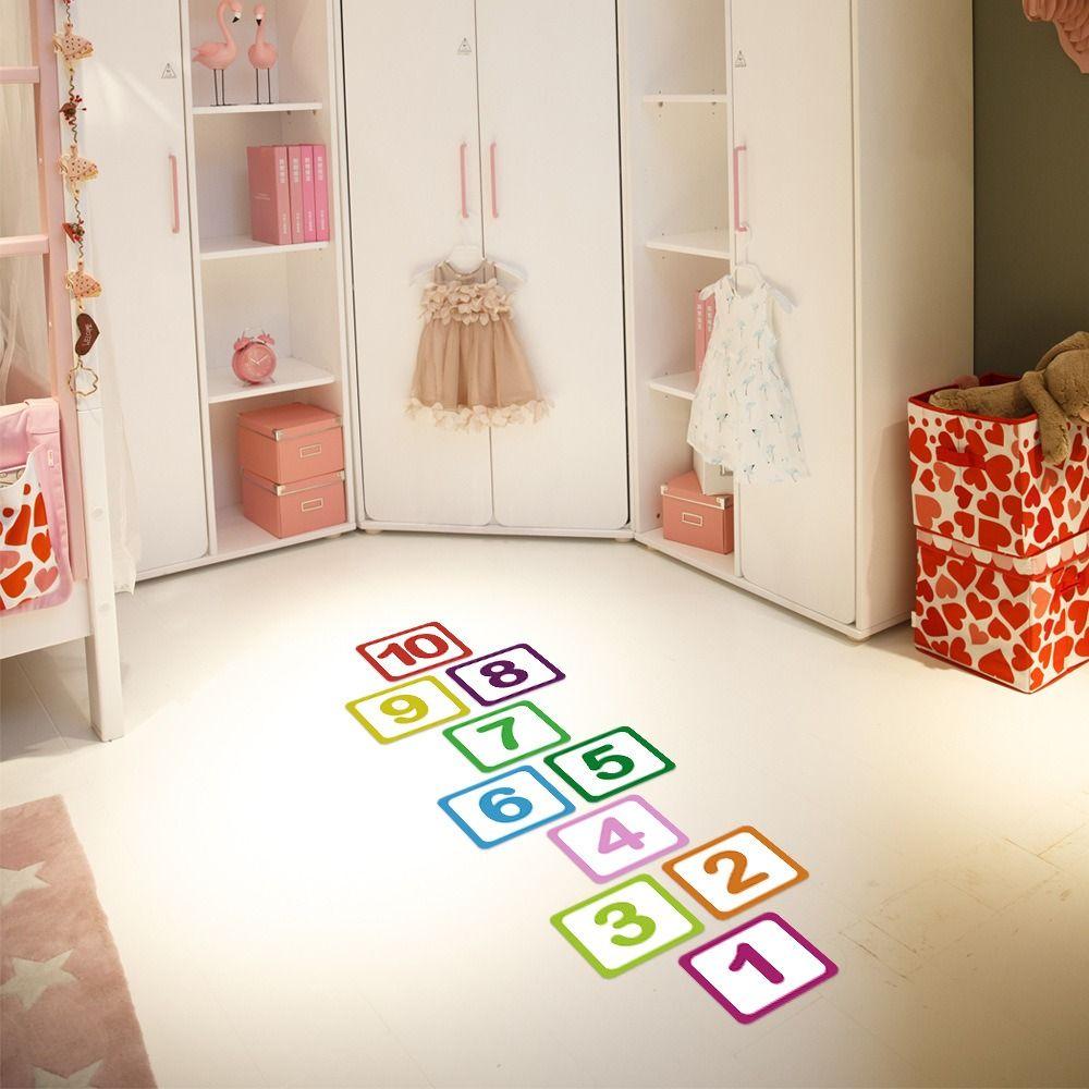 Parent-child Hopscotch Floor Stickers 10/15/20cm Number Grid Sticker  Kindergarten Ornament