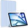 Case + Tempered Glass - E.F.CONNECTION - for iPad Air 13 Inch - Shockproof Protection - Auto Sleep/Wake - Blue