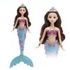 36CM Mini Colorful Glare Music Mermaid Princess Doll Girls Toy 3D Big Eyes BJD Princess Full Outfits  Dresses Collection Childrens Doll Gift