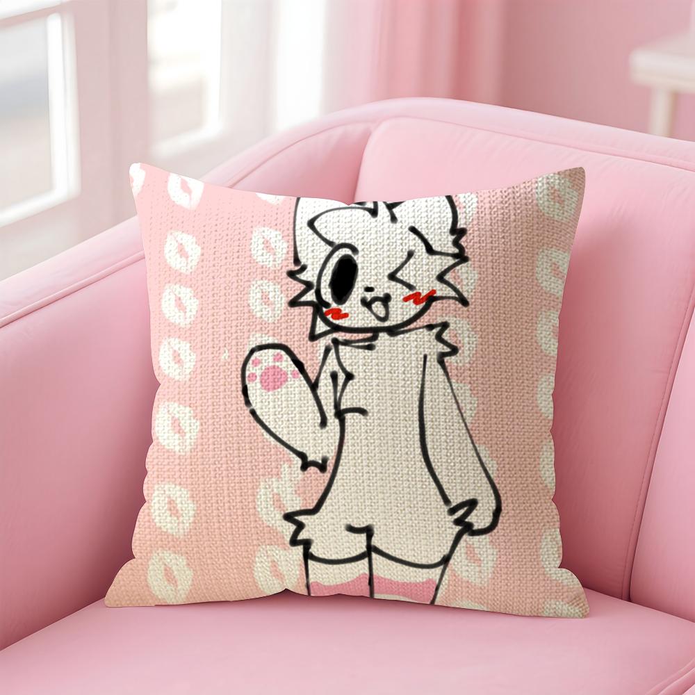 BBoykisser Silly Cat Cute Cushion Cover Natural Linen Pillow Case DoubleSided Print Decorative Sofa Pillowcase Home Decor Gift